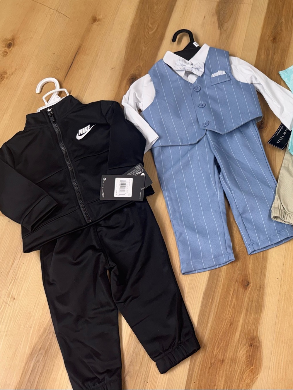 Nike Kids Light Blue Pinstripe Vest Set with White Shirt - Picture 3 of 3